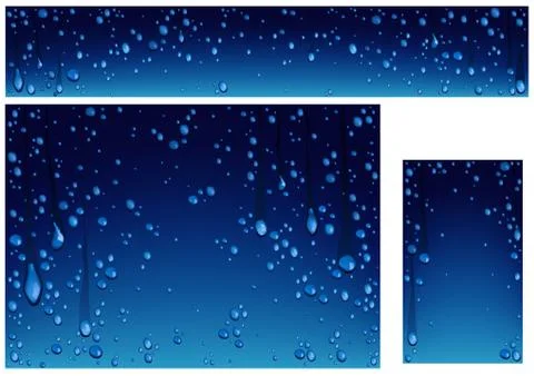 Water Drops on Blue Background Stock Illustration