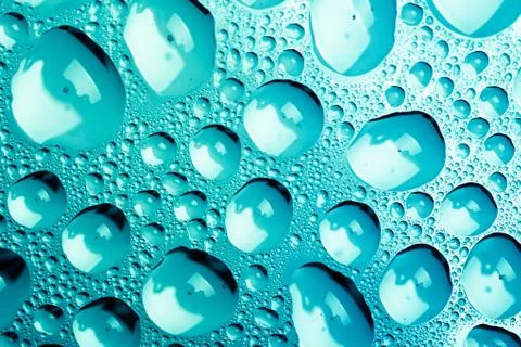 Water drops on blue background 스톡 사진