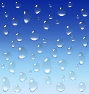 Water drops on blue Stock Illustration