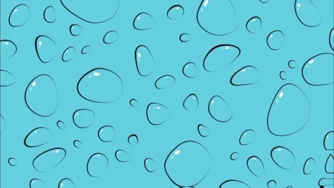 Water drops on blue. Water bubble element seamless looping animation. clear flow Stock Footage 335582412