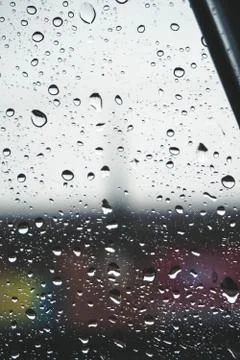 Water drops on car window Stock Photos