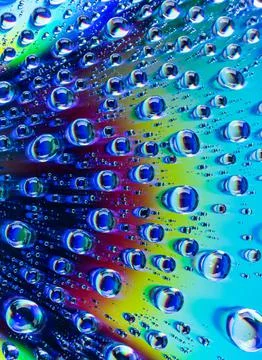 Water drops on CD dvd Stock Photos