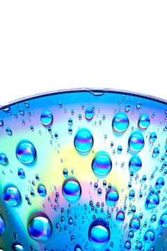 Water drops on CD dvd Stock Photos