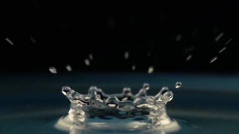 Water Drops Collisions In Slow Motion Stock Footage 98298630