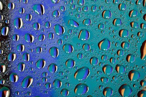 Water drops on colored background Foto stock