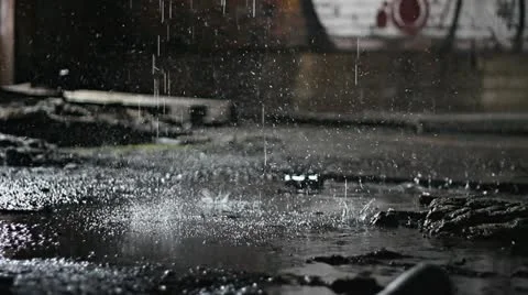 Water drops on concrete 3 Stock Footage 10846861