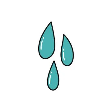 Water drops doodle icon, vector illustration Stock Illustration