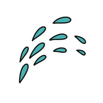 Water drops doodle icon, vector illustration Stock Illustration