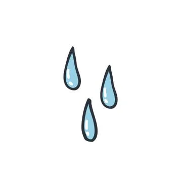Water drops doodle icon, vector illustration Stock Illustration