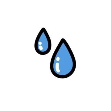Water drops doodle icon, vector color illustration Stock Illustration