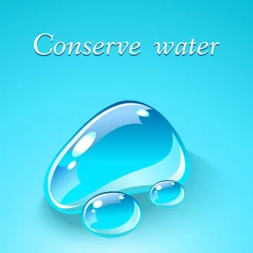 Water drops. Ecological theme concept. Stock Illustration