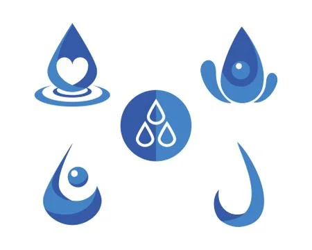 Water Drops Element Visual Design Set 库存插图