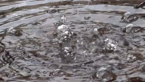 Water drops fall into the water Stock Footage 127690431