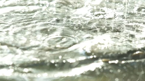Water drops falling down on the ground Stock Footage 85769148