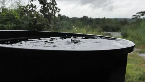 Water drops falling, the heavy rain in wet season, water splashing, Stock Footage 141627576