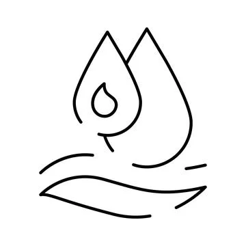 Water drops falling into refreshing wave liquid Stock Illustration