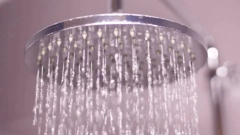 Water drops falling from shower bathroom slow motion 스톡 동영상 84911225