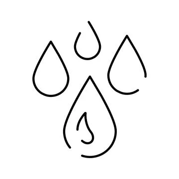 Water drops falling simple line art illustration Stock Illustration