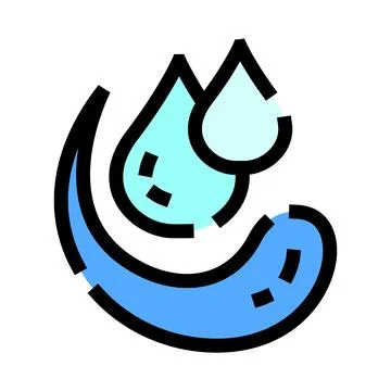 Water drops falling into a splash water icon Stock Illustration