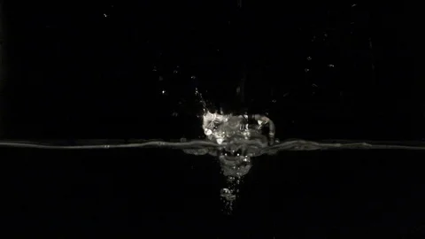 Water drops falling into water in slow motion Stock Footage 88788606