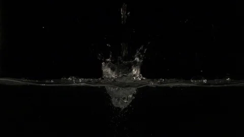 Water drops falling into water in slow motion Stock Footage 88791367