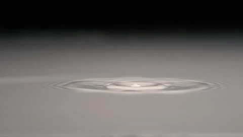 Water Drops Falling onto White Liquid in Super Slow Motion Stock Footage 270406981