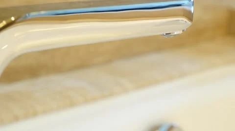 Water drops from the faucet Stock Footage 52116699