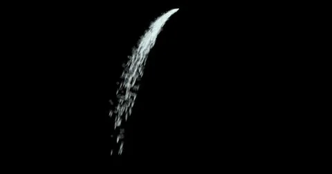 Water drops fly and fall, motion graphics of rain on a black background Illustrazione stock