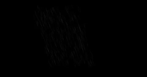 Water drops fly and fall, motion graphics of rain on a black background Illustrazione stock
