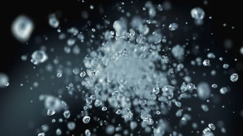 Water drops flying in super slow motion 4K Stock-Footage 150417533