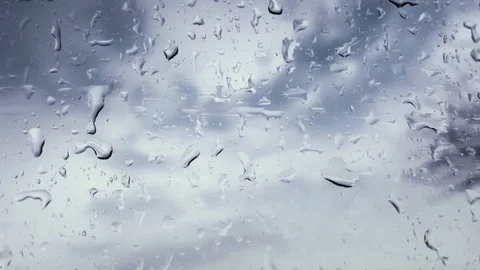 Water drops on glass, close up Video stock 112609507