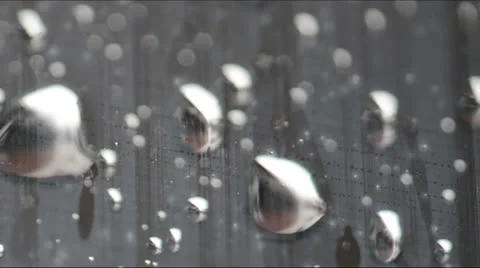 Water Drops on glass with Focus Pulls 140GYRD_2491 Pt2 NTSC Stock Footage 25237031