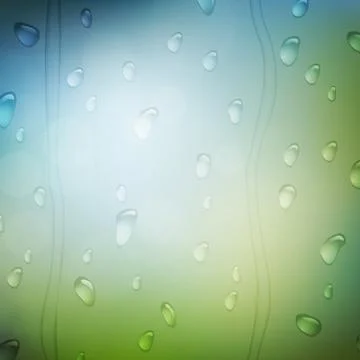 Water drops on glass vector background. layered. Illustrazione stock
