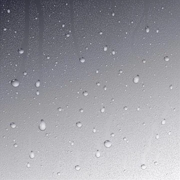 Water drops on glass. Vector realistic background. Stock Illustration