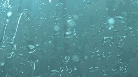 Water drops going down on window, Slow Motion Stock Footage 42092772