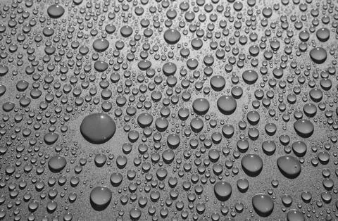 Water drops on gray background Foto stock