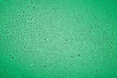 Water Drops On Green Background. 스톡 일러스트