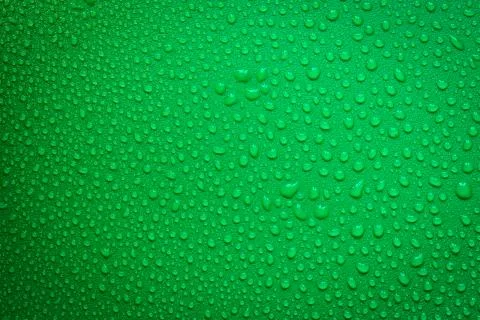 Water Drops On Green Background. Foto stock