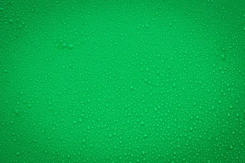 Water Drops On Green Background. Stock Photos