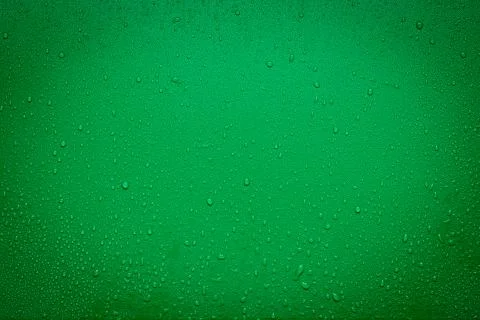 Water Drops On Green Background. Stock Photos