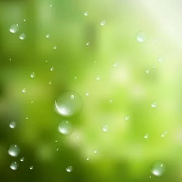 Water drops on green background. plus EPS10 Stock Illustration