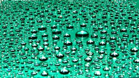 Water-drops on green Stock Photos