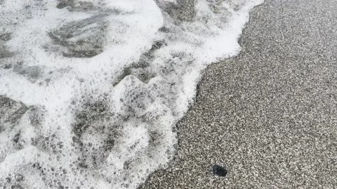 Water drops on the ground, waves Video stock 203729084