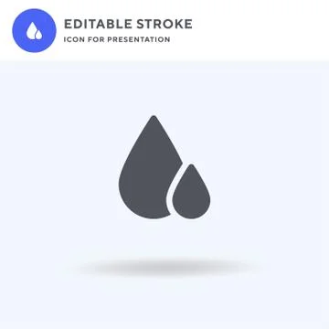 Water Drops icon vector, filled flat sign, solid pictogram isolated on white Illustrazione stock