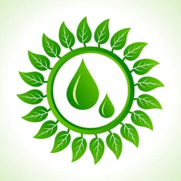 Water drops inside the leaf background stock vector 스톡 일러스트