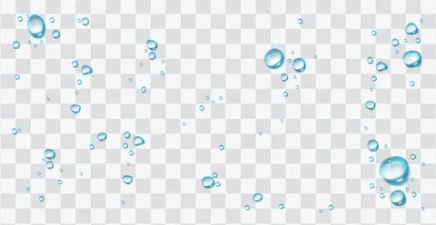 Water drops isolated on the transparent background Illustrazione stock