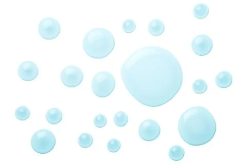 Water Drops Isolated on White Background Stock Photos