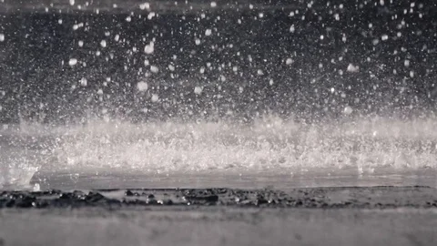 Water drops on lava stone Stock Footage 87858017