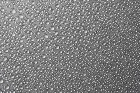 Water drops on light silver background Stock Photos