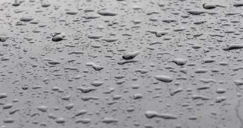 Water drops on metal background during rain Stock Footage 231909634